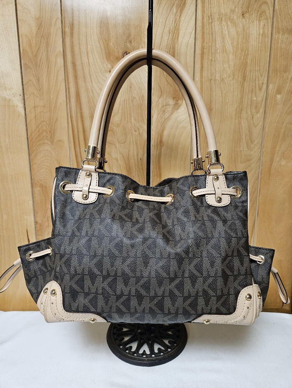 Vintage Michael Kors Signature Drawstring Bag Vintage Satchel - Picture 8 of 16